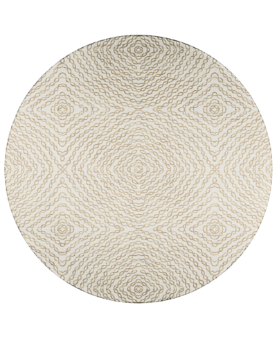 Addison Bravado Outdoor Washable Abv33 8' X 8' Round Area Rug In Ivory