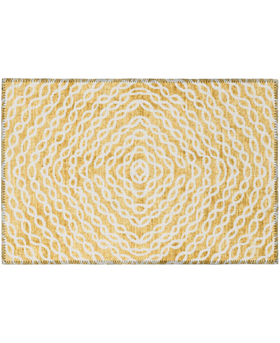 Addison Bravado Outdoor Washable Abv33 1'8" X 2'6" Area Rug In Maize