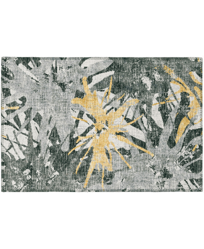 Addison Bravado Outdoor Washable Abv36 1'8" X 2'6" Area Rug In Maize