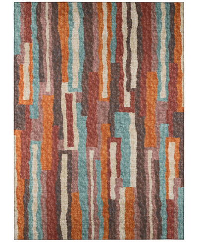 Addison Bravado Outdoor Washable Abv37 8' X 10' Area Rug In Paprika