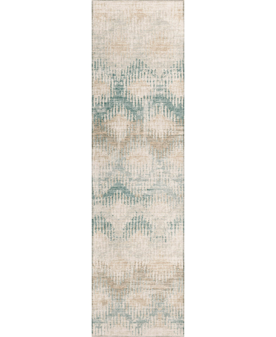 Addison Bravado Outdoor Washable Abv39 2'3" X 7'6" Runner Area Rug In Ivory