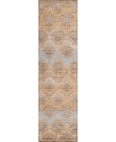Addison Bravado Outdoor Washable Abv39 2'3" X 7'6" Runner Area Rug In Earth