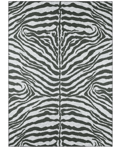 Addison Safari Outdoor Washable Asf31 9' X 12' Area Rug In Gray