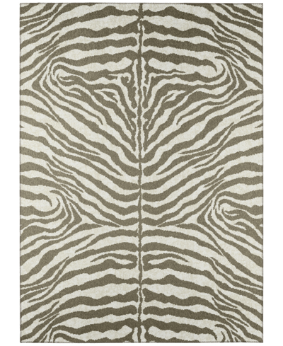 Addison Safari Outdoor Washable Asf31 9' X 12' Area Rug In Taupe