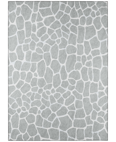 Addison Safari Outdoor Washable Asf34 9' X 12' Area Rug In Gray