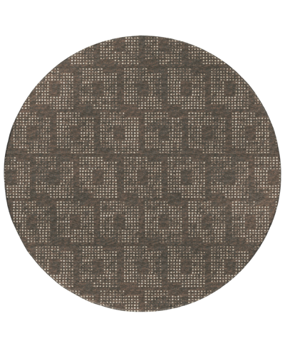 Addison Eleanor Outdoor Washable Aer31 8' X 8' Round Area Rug In Brown