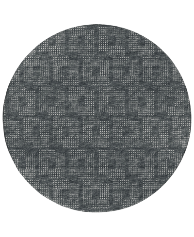 Addison Eleanor Outdoor Washable Aer31 8' X 8' Round Area Rug In Black