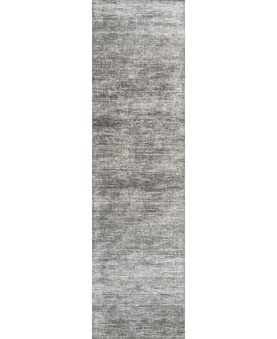 Addison Marston Outdoor Washable Ama31 2'3" X 7'6" Runner Area Rug In Silver