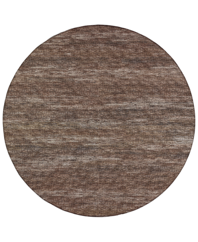 Addison Marston Outdoor Washable Ama31 8' X 8' Round Area Rug In Brown
