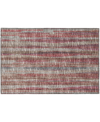 Addison Waverly Outdoor Washable Awa31 1'8" X 2'6" Area Rug In Burgundy