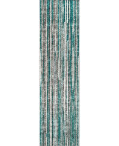 Addison Waverly Outdoor Washable Awa31 2'3" X 7'6" Runner Area Rug In Teal