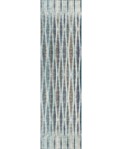 Addison Waverly Outdoor Washable Awa31 2'3" X 7'6" Runner Area Rug In Ocean