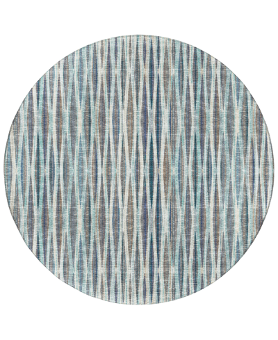 Addison Waverly Outdoor Washable Awa31 8' X 8' Round Area Rug In Ocean