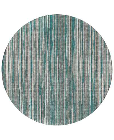 Addison Waverly Outdoor Washable Awa31 8' X 8' Round Area Rug In Teal