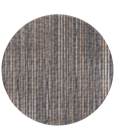 Addison Waverly Outdoor Washable Awa31 8' X 8' Round Area Rug In Brown