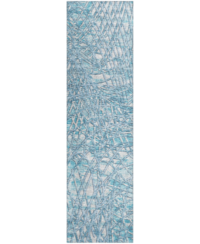 Addison Rylee Outdoor Washable Ary32 2'3" X 7'6" Runner Area Rug In Blue