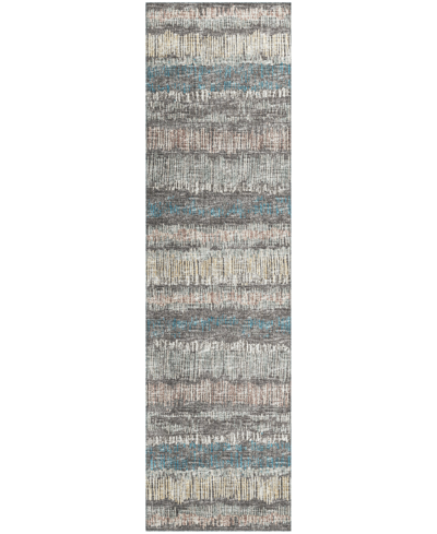 Addison Rylee Outdoor Washable Ary34 2'3" X 7'6" Runner Area Rug In Gray