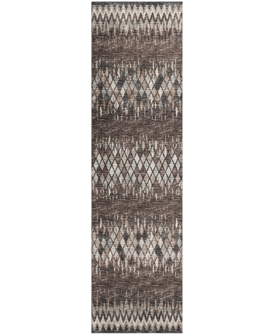 Addison Rylee Outdoor Washable Ary35 2'3" X 7'6" Runner Area Rug In Brown