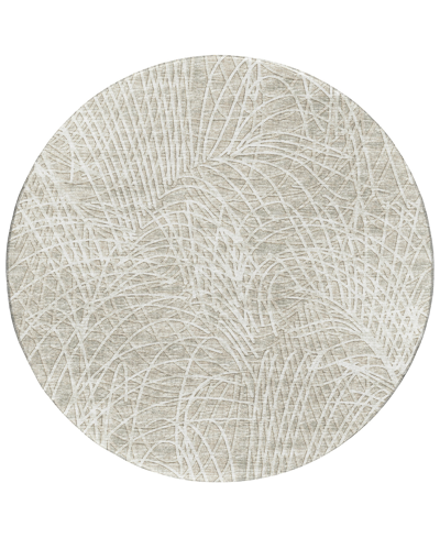 Addison Rylee Outdoor Washable Ary32 8' X 8' Round Area Rug In Beige