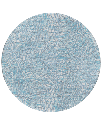 Addison Rylee Outdoor Washable Ary32 8' X 8' Round Area Rug In Blue
