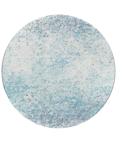 Addison Rylee Outdoor Washable Ary33 8' X 8' Round Area Rug In Blue