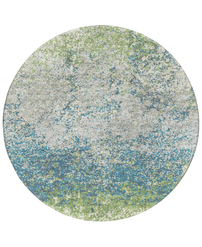 Addison Rylee Outdoor Washable Ary33 8' X 8' Round Area Rug In Green