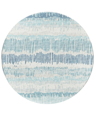 Addison Rylee Outdoor Washable Ary34 8' X 8' Round Area Rug In Blue