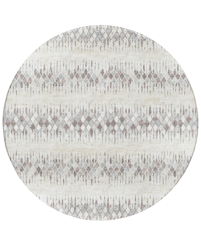 Addison Rylee Outdoor Washable Ary35 8' X 8' Round Area Rug In Beige