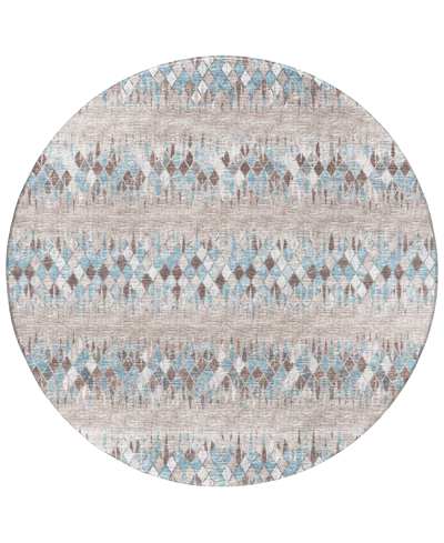 Addison Rylee Outdoor Washable Ary35 8' X 8' Round Area Rug In Blue