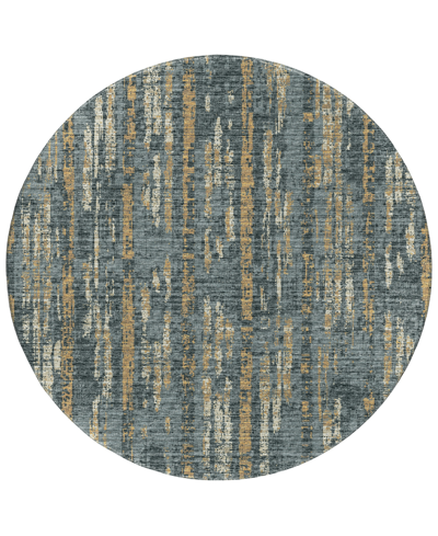 Addison Rylee Outdoor Washable Ary36 8' X 8' Round Area Rug In Slate