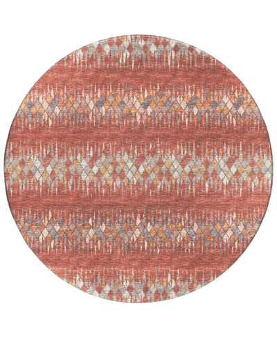 Addison Rylee Outdoor Washable Ary35 8' X 8' Round Area Rug In Copper