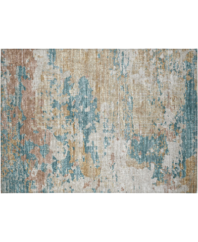 Addison Accord Outdoor Washable Aac34 1'8" X 2'6" Area Rug In Teal