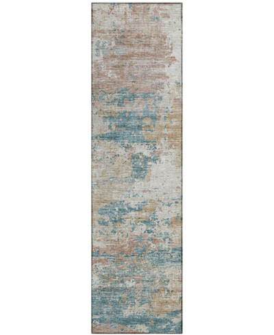 Addison Accord Outdoor Washable Aac34 2'3" X 7'6" Runner Area Rug In Teal