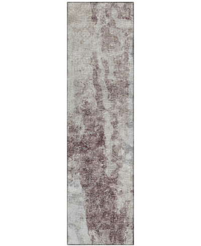 Addison Accord Outdoor Washable Aac33 2'3" X 7'6" Runner Area Rug In Plum