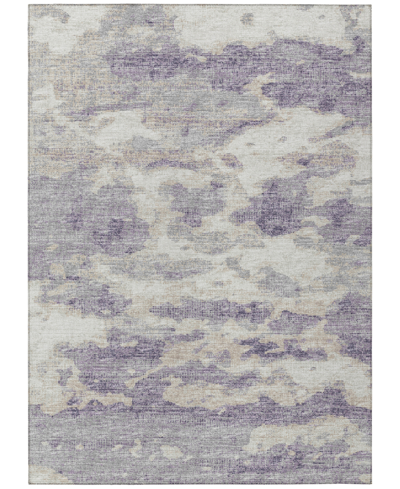 Addison Accord Outdoor Washable Aac36 5' X 7'6" Area Rug In Purple