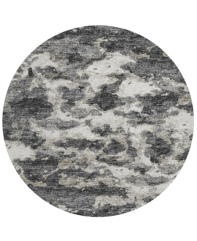 Addison Accord Outdoor Washable Aac31 8' X 8' Round Area Rug In Black