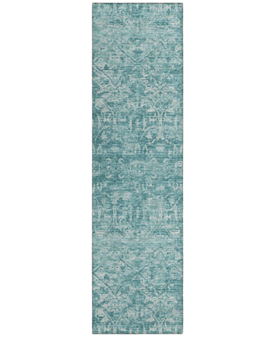 Addison Chantille Machine Washable Acn662 2'3"x7'6" Runner Area Rug In Aqua