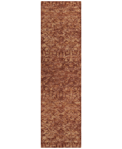 Addison Othello Outdoor Washable Aot31 2'3" X 7'6" Runner Area Rug In Clay