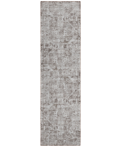 Addison Othello Outdoor Washable Aot32 2'3" X 7'6" Runner Area Rug In Mocha