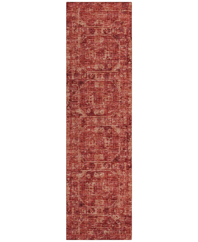 Addison Othello Outdoor Washable Aot32 2'3" X 7'6" Runner Area Rug In Copper