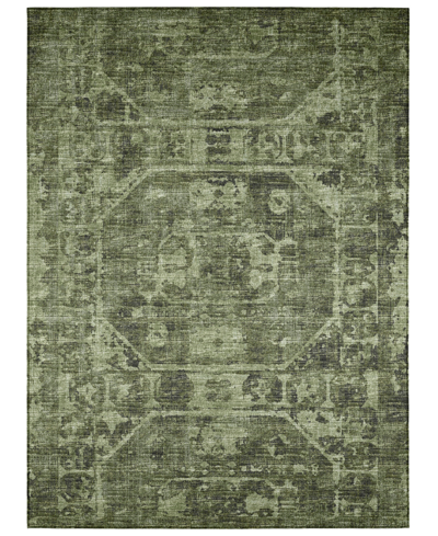 Addison Othello Outdoor Washable Aot32 5' X 7'6" Area Rug In Olive