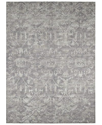 Addison Othello Outdoor Washable Aot31 8' X 10' Area Rug In Gray