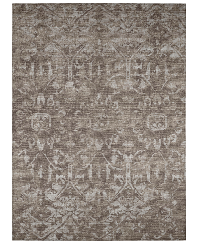 Addison Othello Outdoor Washable Aot31 9' X 12' Area Rug In Brown