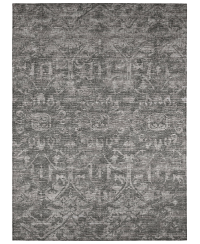 Addison Othello Outdoor Washable Aot31 9' X 12' Area Rug In Charcoal