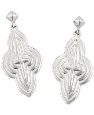 Kendra Scott Elongated Medallion Drop Earrings In Silver