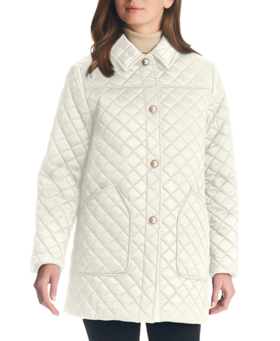 Kate Spade Women's Imitation-pearl-button Quilted Coat In Cream