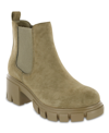 Mia Women's Ivy Chelsea Lug Sole Booties In Khaki Burnish Suede