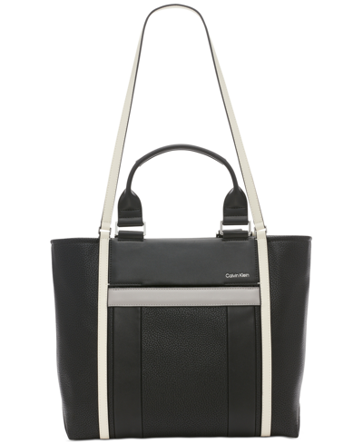 Calvin Klein Sol Dual Strap Colorblock Tote Bag In Black Multi