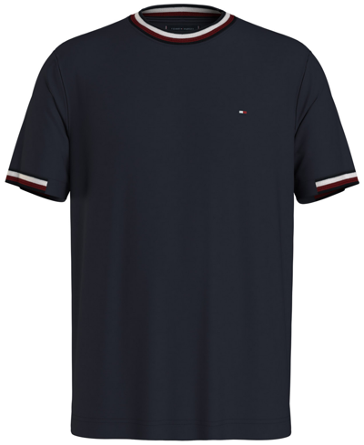 Tommy Hilfiger Men's Bold Global Stripe Tipped T-shirt In Desert Sky