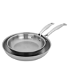 J.a. Henckels Henckels Clad H3 2 Pc Stainless Steel Fry Pan Set In Stainless Steel